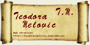 Teodora Melović vizit kartica